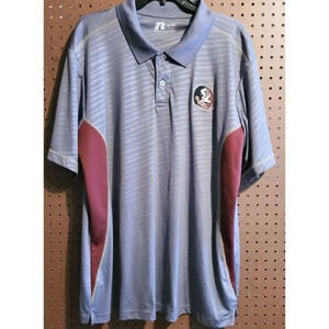 Florida State Seminoles ‎ Polo. Gray with Garnet. Russell Athletic.  Men's  XL